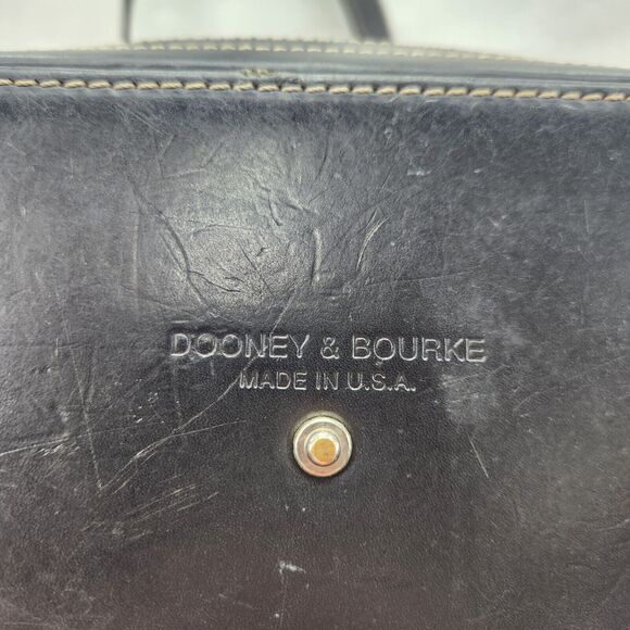 VTG Dooney & Burke Bucket Bag Purse Drawstring Tassel Logo Shoulder Black USA - Picture 6 of 12